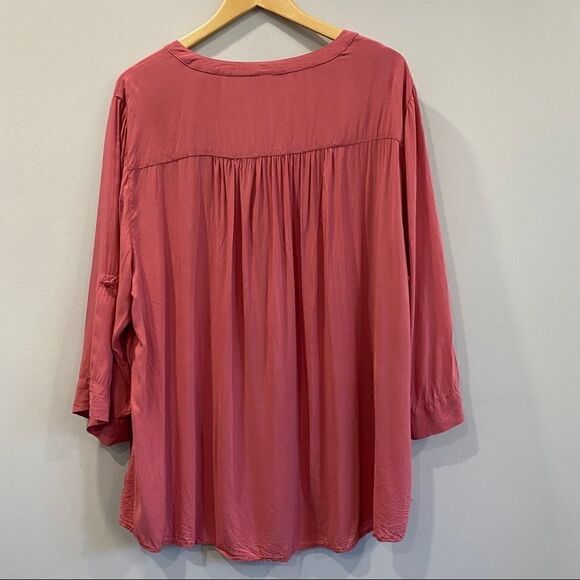 Torrid Harper Pink Challis Button Down Blouse - Picture 6 of 8